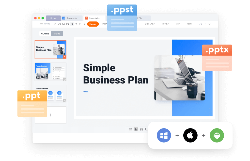 WPS 簡報?.PPT?PPTX 檔案相容
